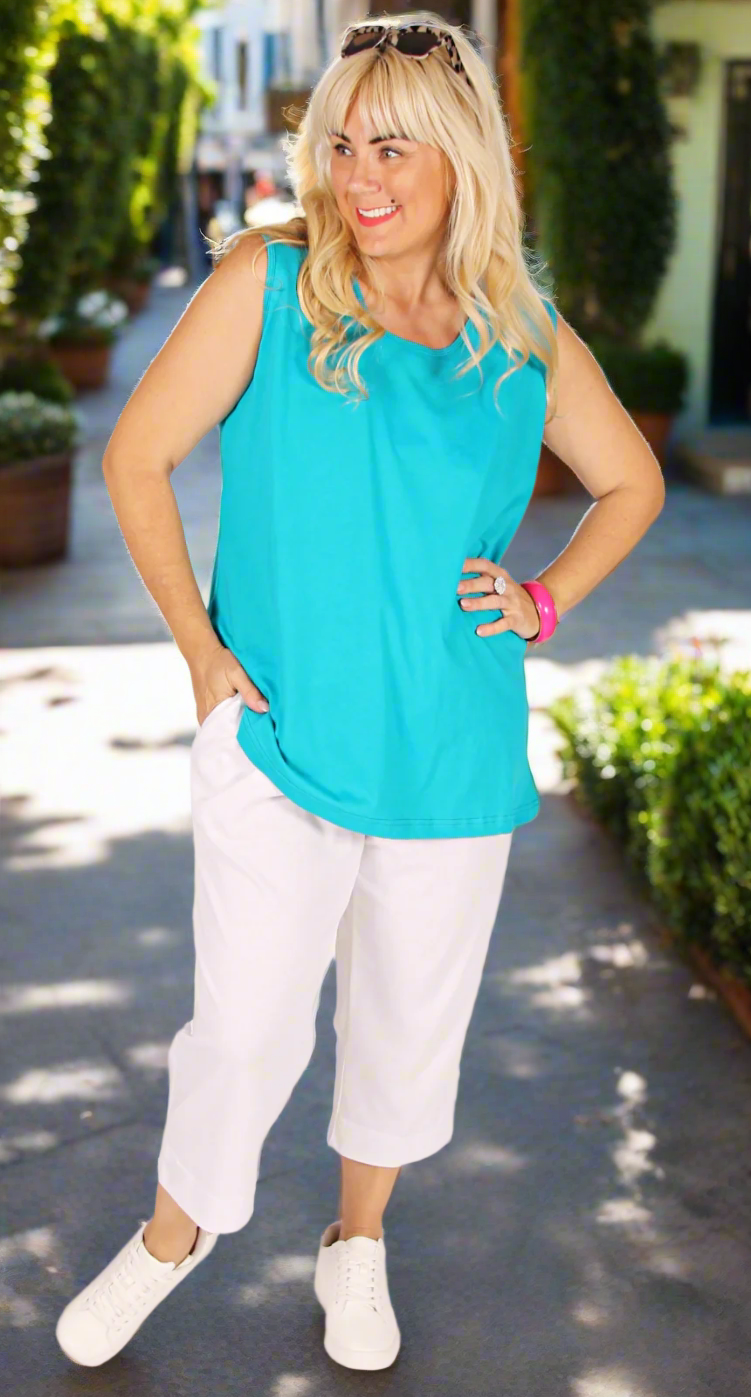 Cool Cotton Knit Cami Turquoise – Sybils Plus Size Fashion