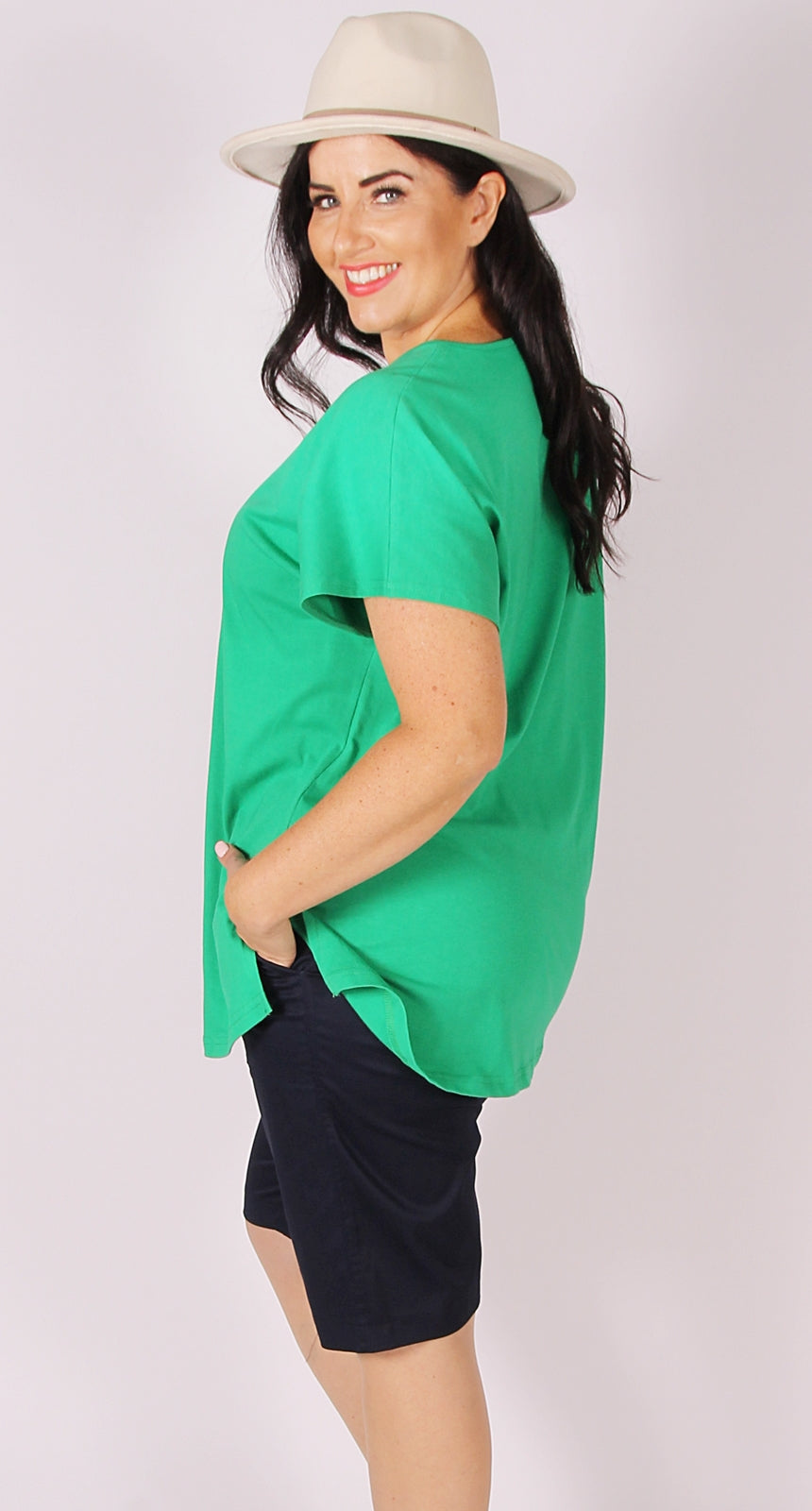 Easy Cotton Shell Top Kelly Green