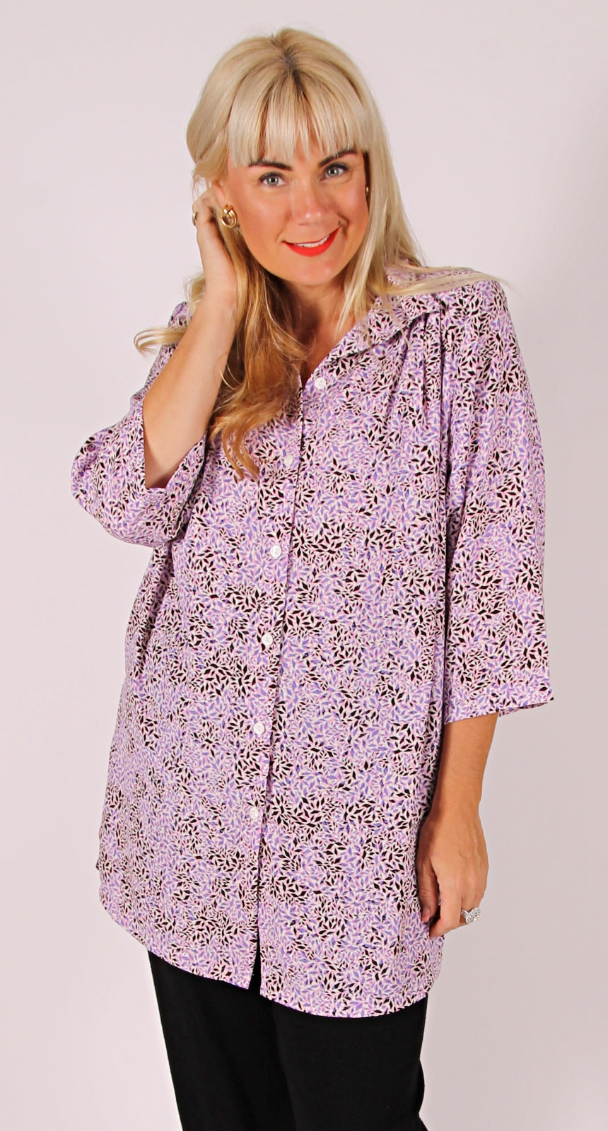 Terrific Triple Pleat Blouse Pink | Lavender Facets