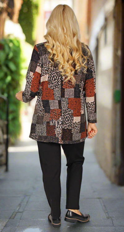Classic Crew Neck Full Length Sleeve Cosy Knit Patchwork Animal