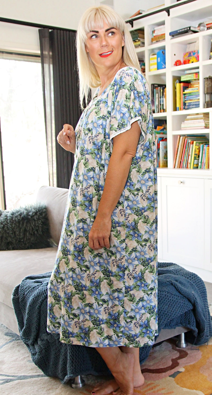 Nigella Nightie Blue Blooms