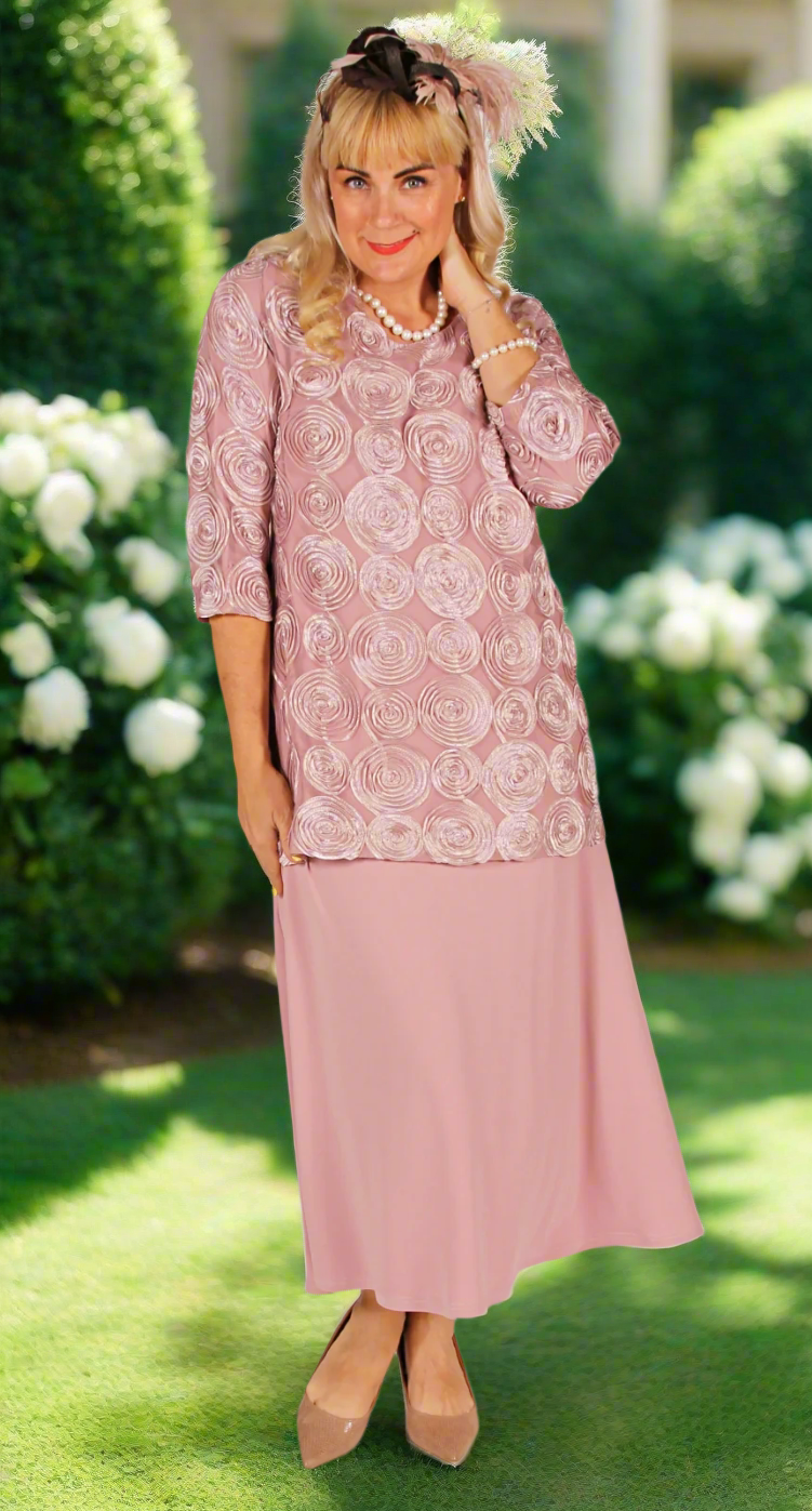 A-line Flounce Skirt Dusty Pink