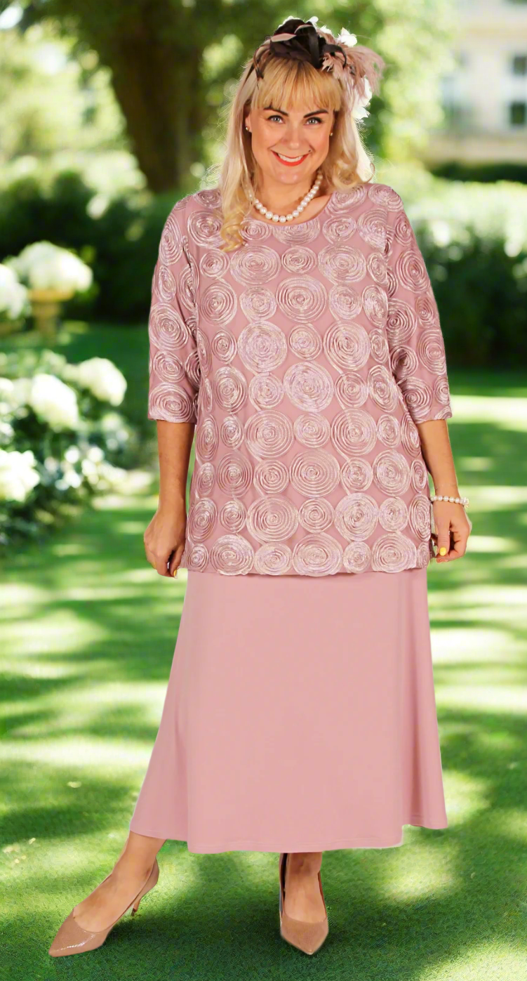 A-line Flounce Skirt Dusty Pink