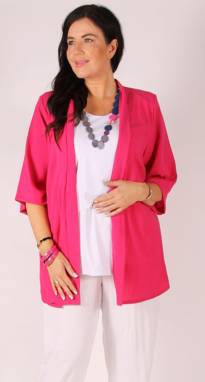 Classic Edge to Edge Jacket Pink Crinkle