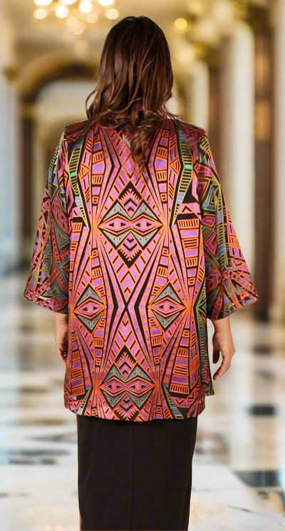 Classic One Button  Round Neck Jacket Multi Jewel Colours