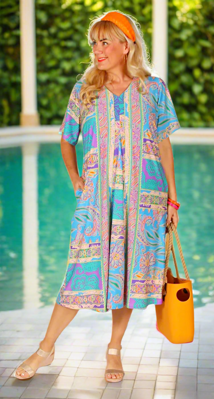 Florence Float Dress Mediterranean Mix