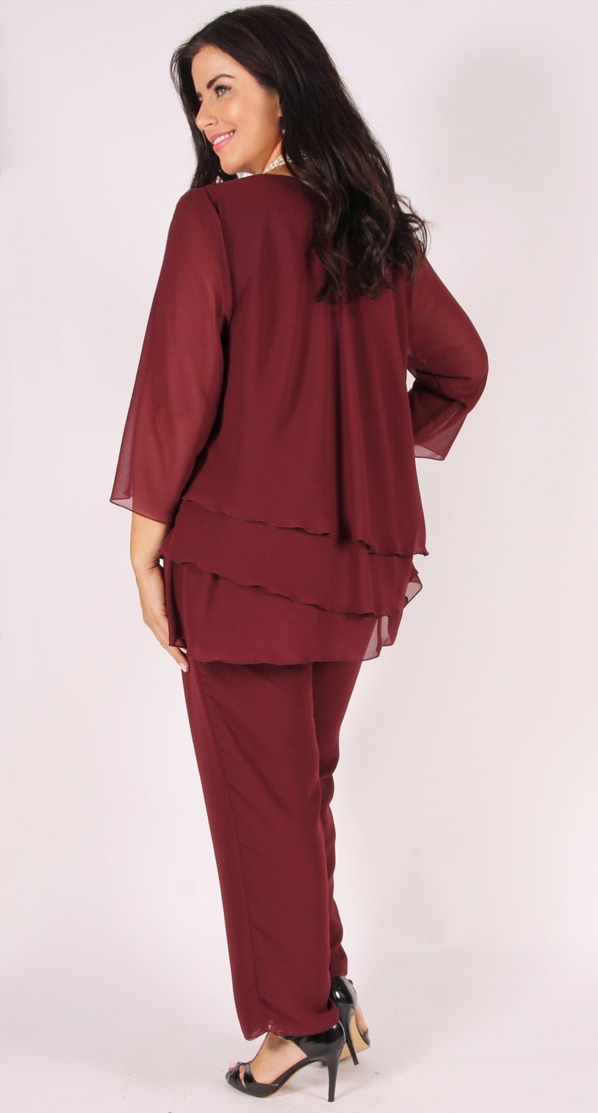 Rosaline Chiffon Pant Shiraz