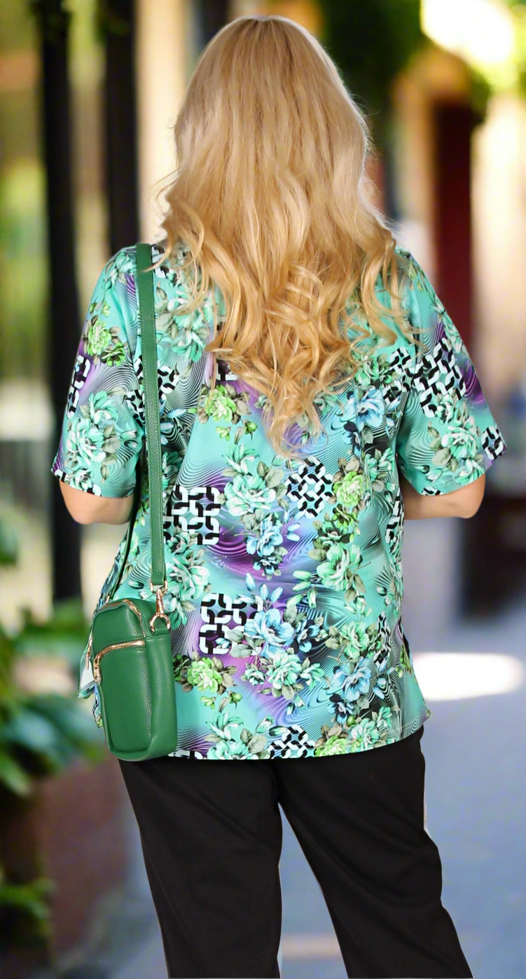 Designer  Polo Magical Mint Print