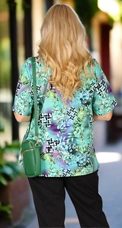 Designer  Polo Magical Mint Print