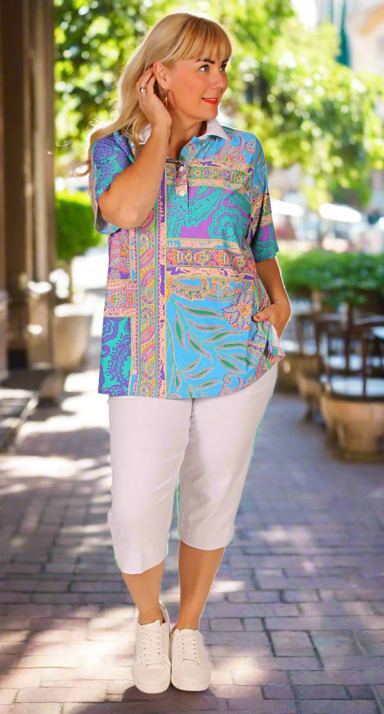 Designer Print  Polo Mediterranean Mix