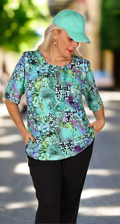 Rikki Round Neck Top Magical Mint