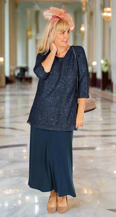 A-line Flounce Skirt  Teal
