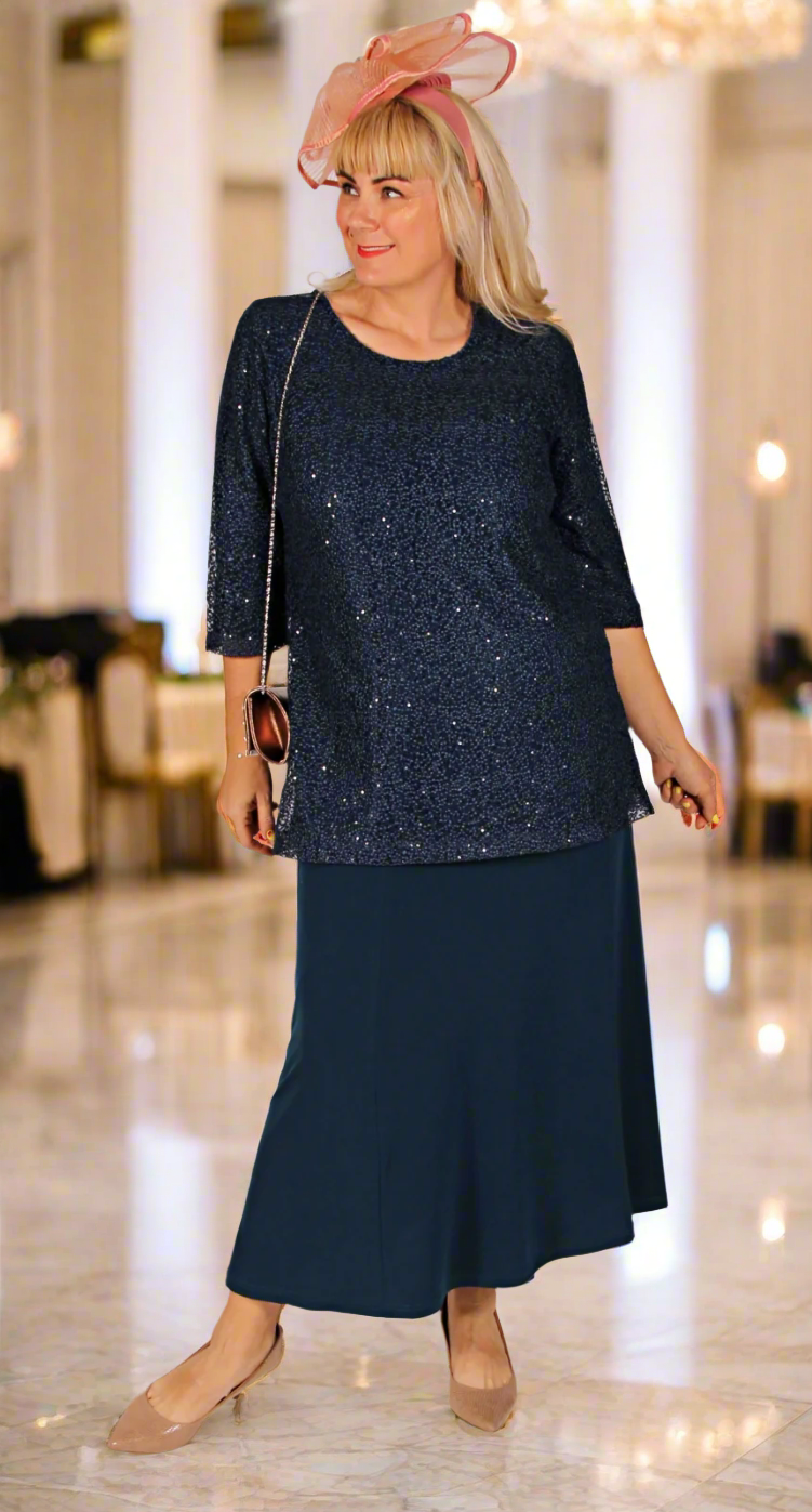 A-line Flounce Skirt  Teal