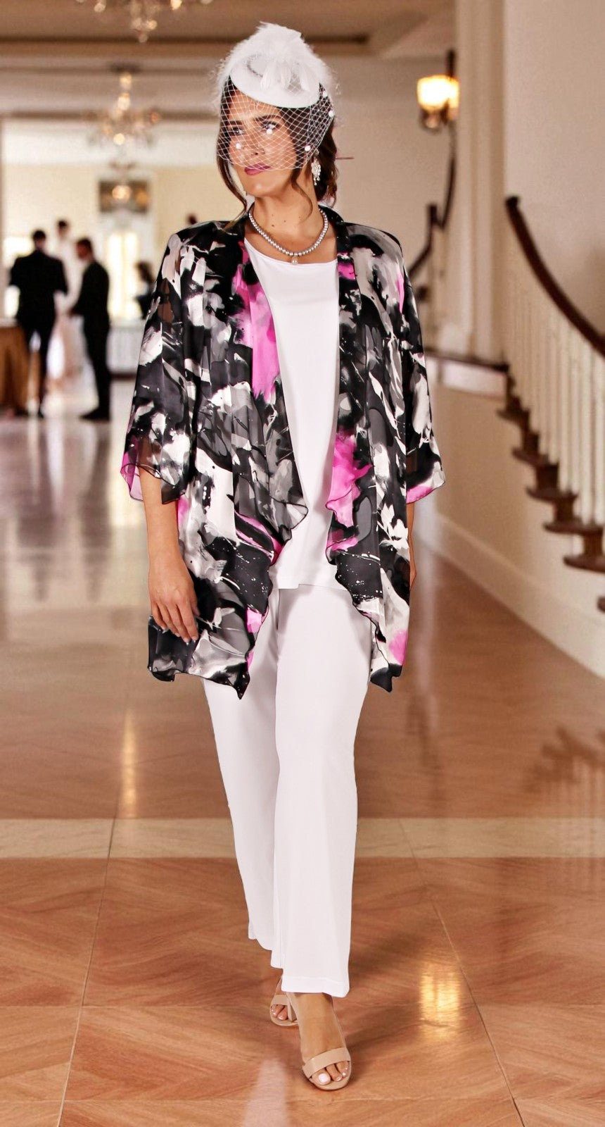 Deluxe Silk Waterfall Jacket Cerise