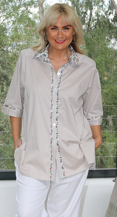 Summer Stretch Linen Capri White