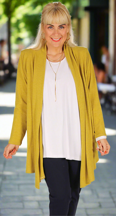 Wonderful Waterfall Jacket Cosy Knit Chartreuse