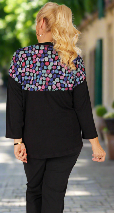 Print Yoke Jumper Colourful Spots