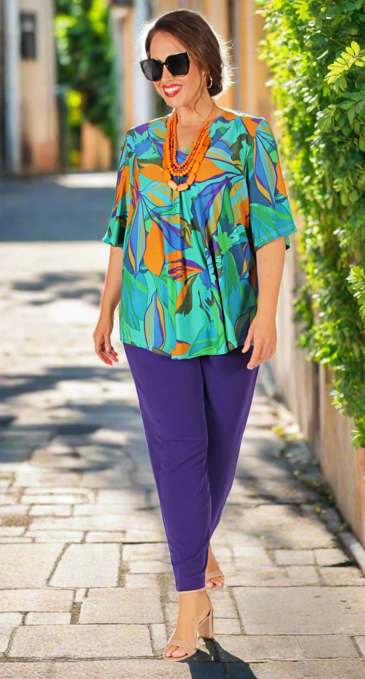 Bella V-Neck Top Atlantis