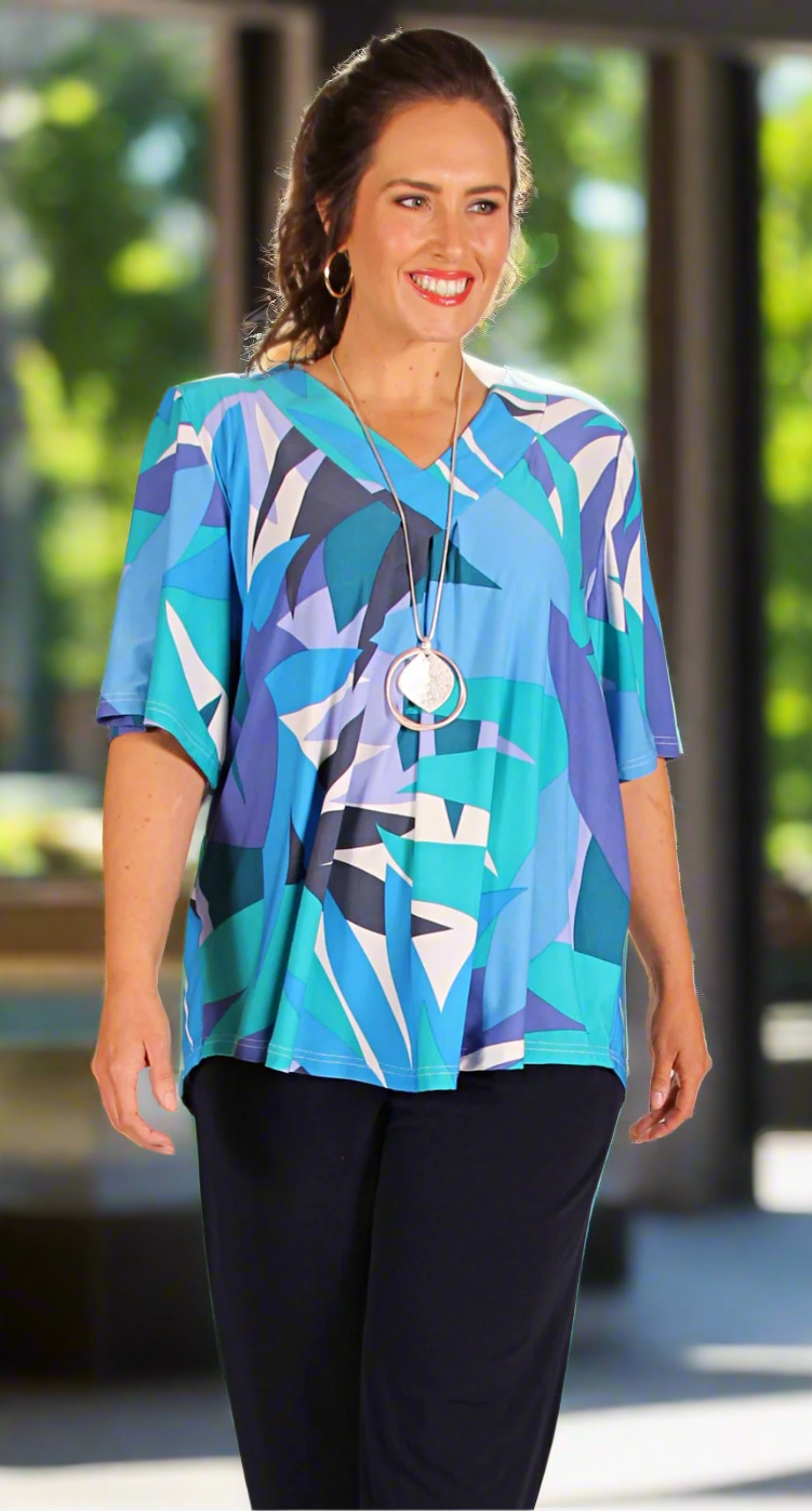 Bella V-Neck Top Seascape