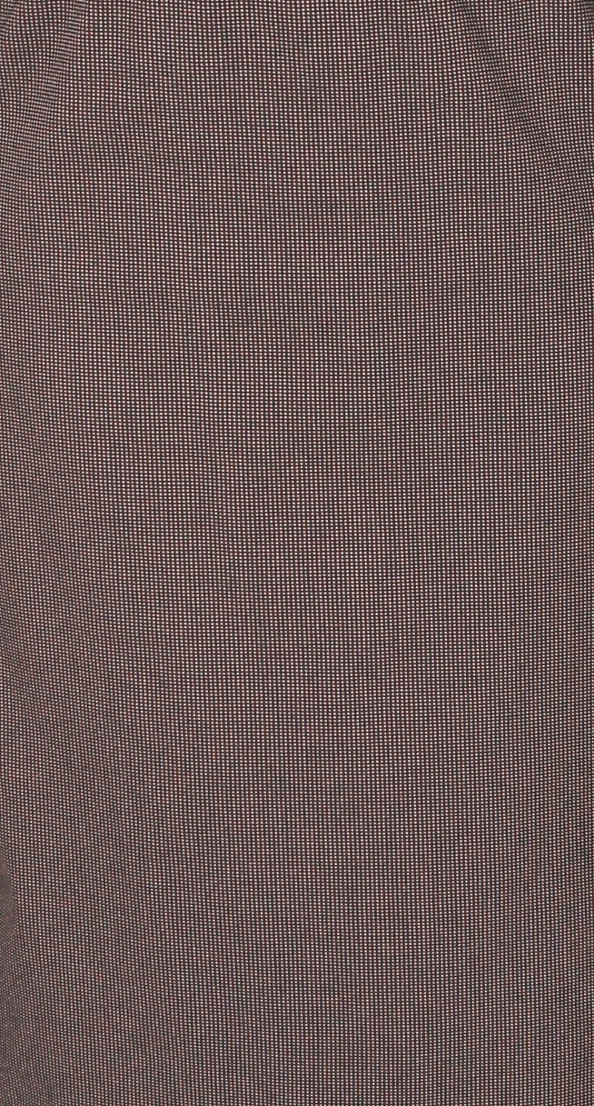 Pull-On Ponti Skirt Taupe|Black Fine Check