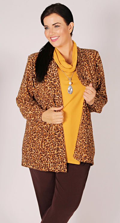 Cosy Knit Edge to Edge Jacket Animal