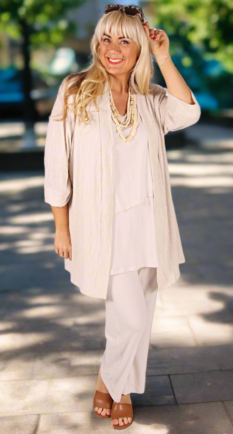 New Wide Leg Pant Cream