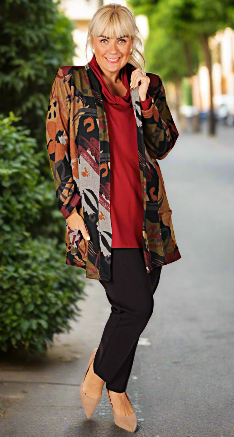 Cosy Knit Edge to Edge Autumn Leaves