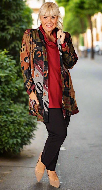 Cosy Knit Edge to Edge Autumn Leaves
