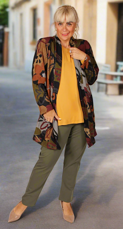 Cosy Knit Edge to Edge Autumn Leaves