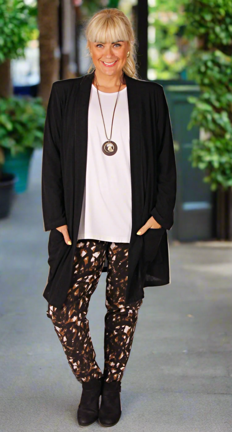 Full Length Bengaline Pant Black|Caramel