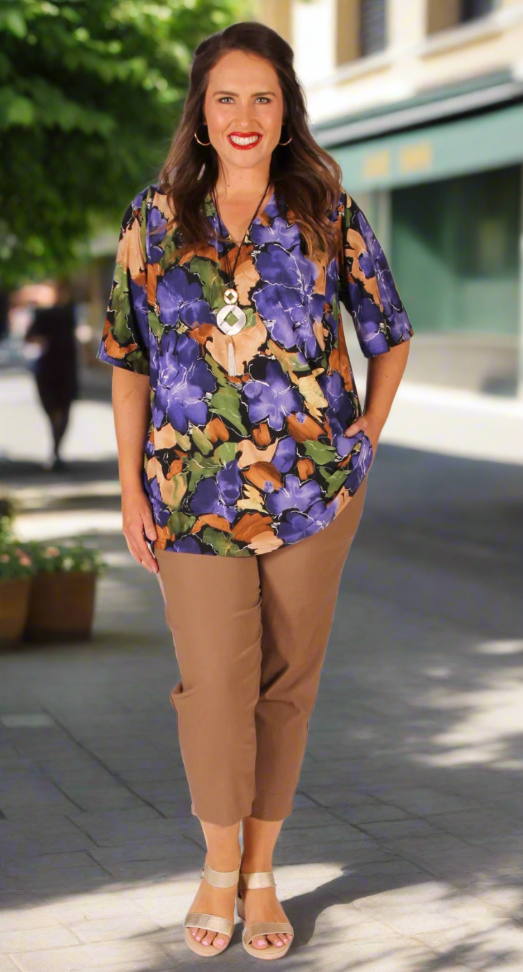 Capri Length Bengaline Pant Toffee