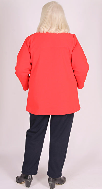 Super Fleece Button Jacket Red