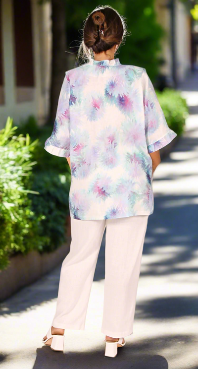 Carmen Ruffles Top Water Colours
