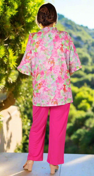 Carmen Ruffles Top Pink Palette