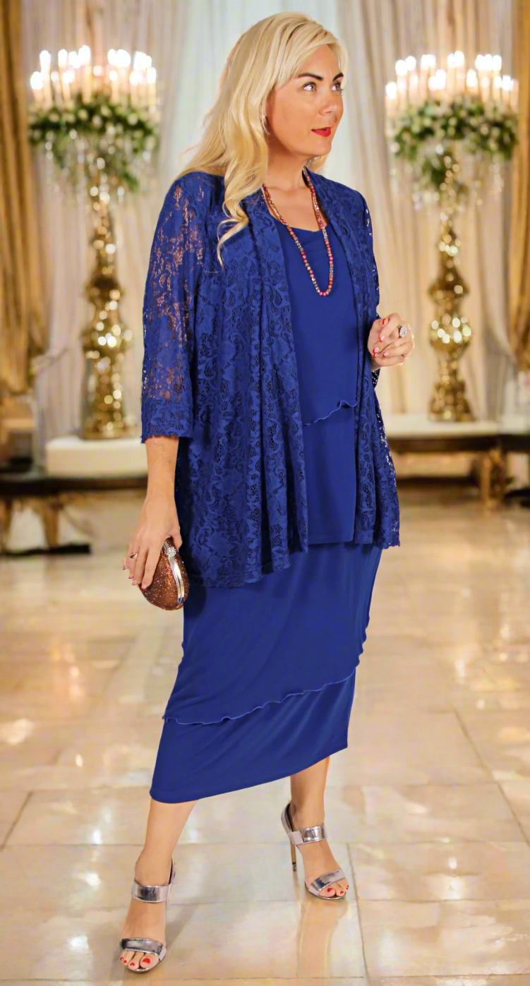 Overlay Pull-On Skirt Sapphire