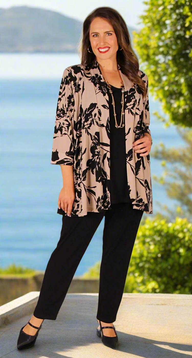 Sia Swing Jacket Beige|Black