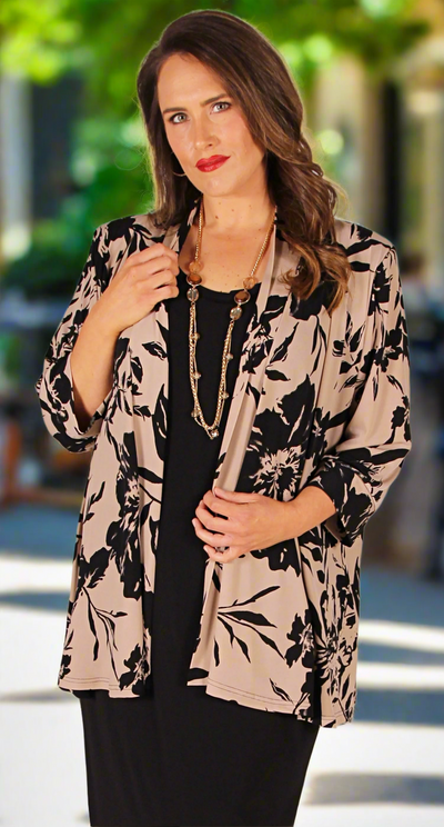Sia Swing Jacket Beige|Black