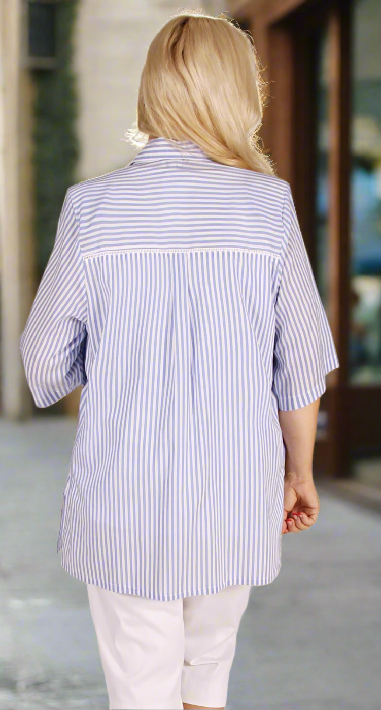 So Soft Silk and Cotton Classic Blouse with Broderie Detail