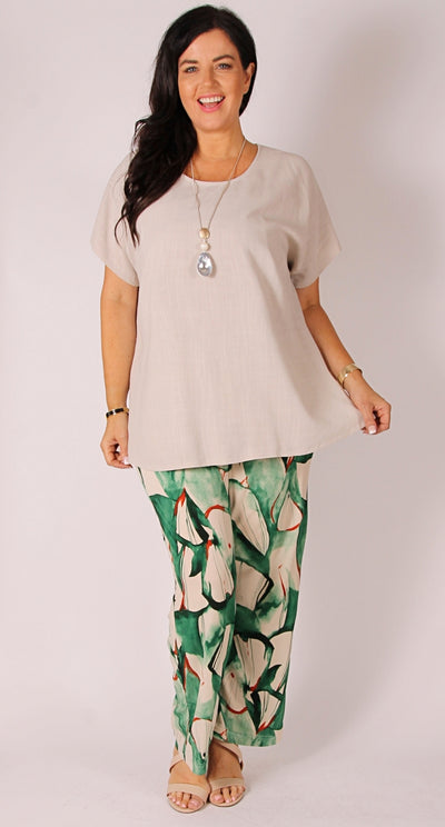 Wide Leg Pant Green Leaf