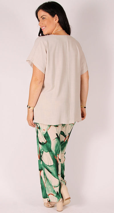 Wide Leg Pant Green Leaf