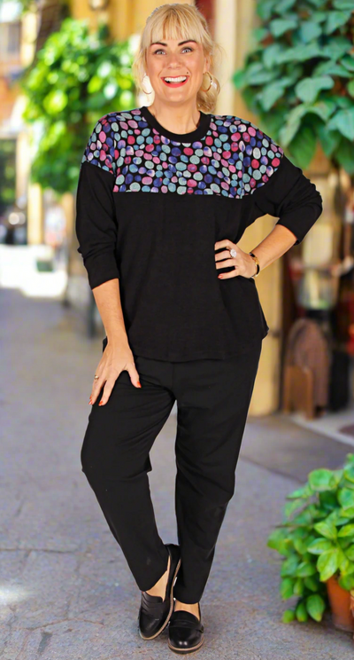 Print Yoke Jumper Colourful Spots