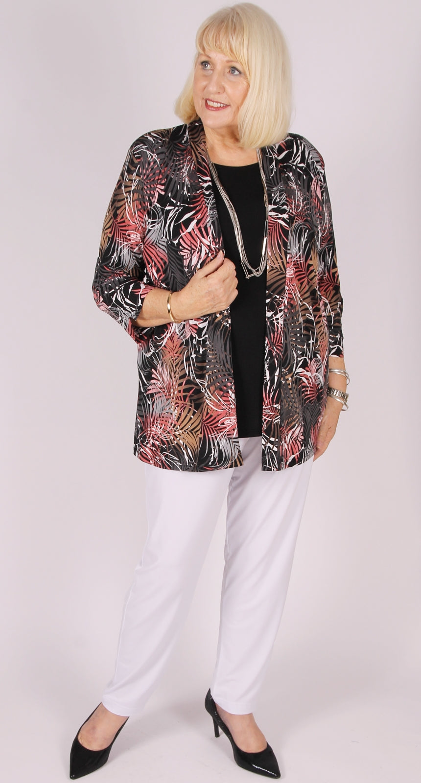 Two-In-One Jacket and Cami Natural Leaves
