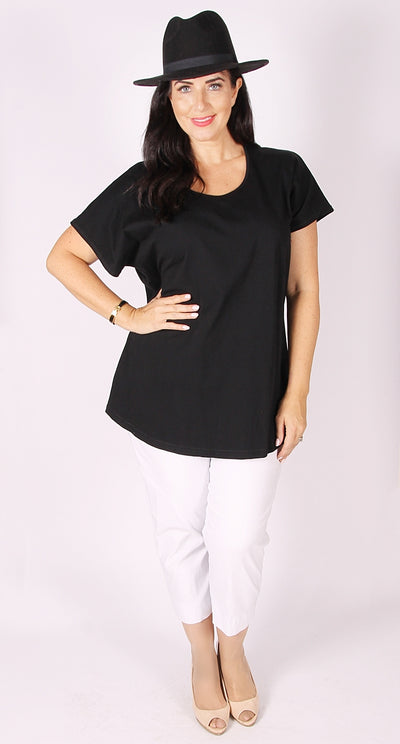 Easy Cotton Shell Top Black