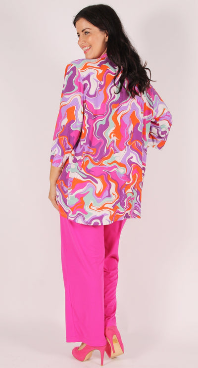 Clara Curve Jacket Colour Swirls