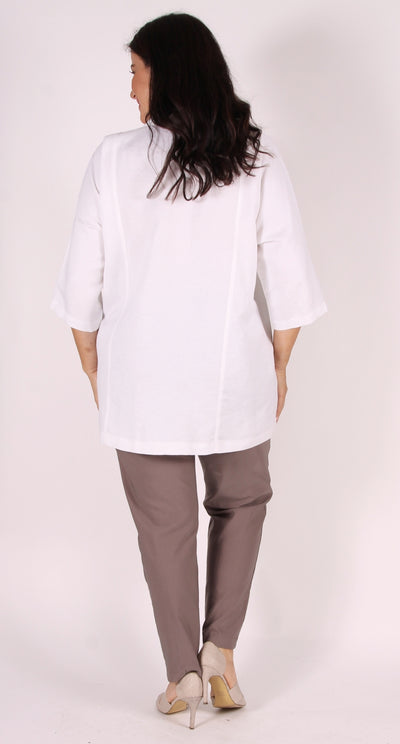 Hastings Linen Blend Blouse White