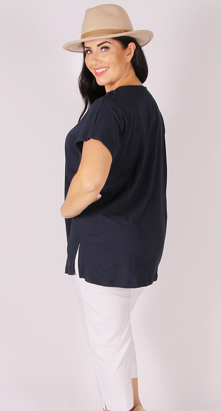 Easy Cotton Shell Top Navy