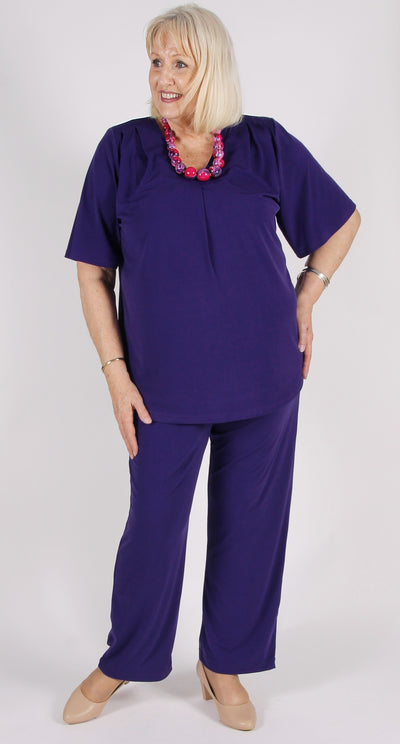 Pia Pleat Front Top Purple