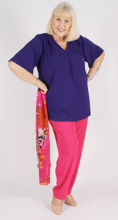 Pia Pleat Front Top Purple