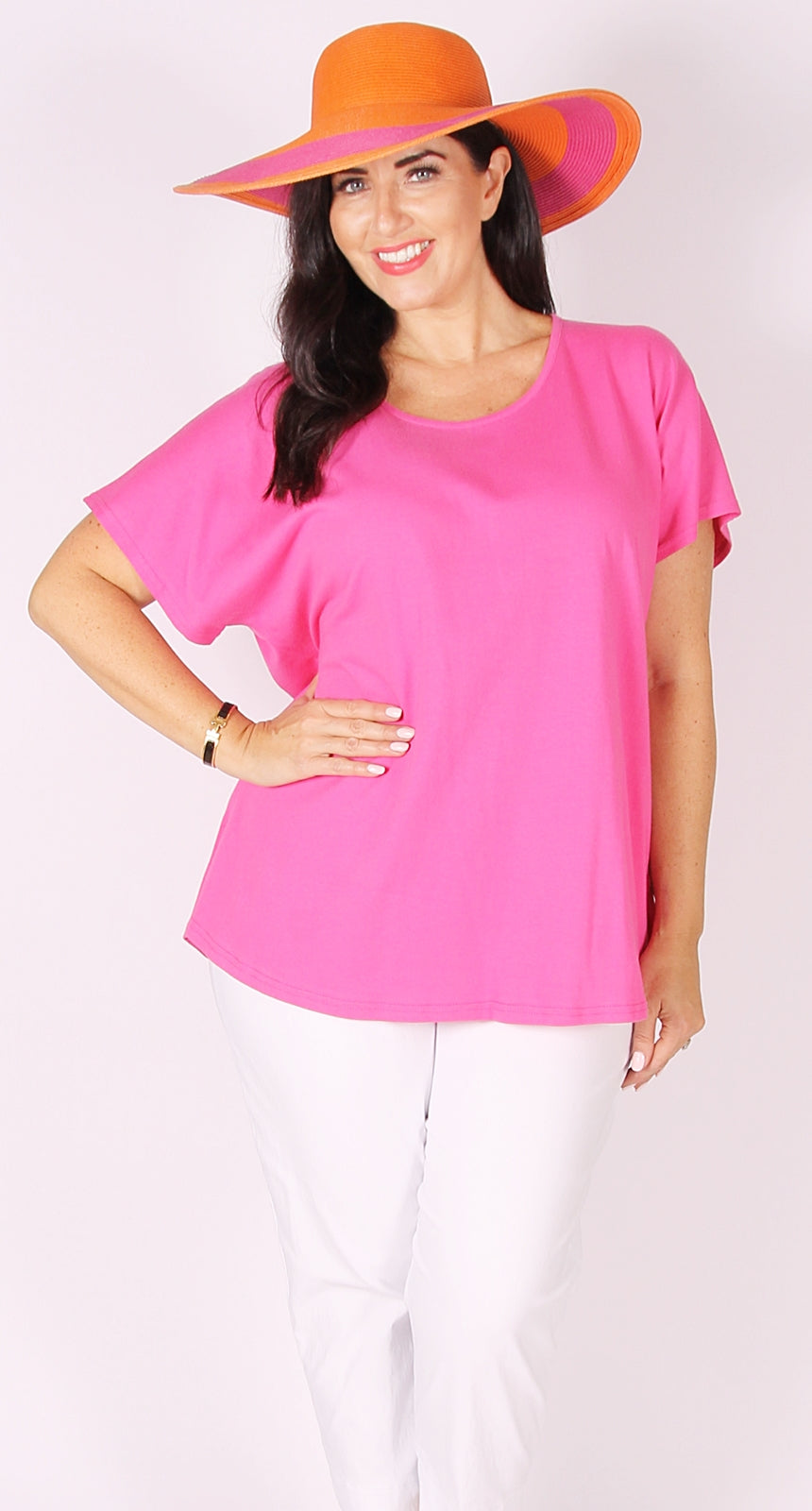 Shell Pink Top Easy Cotton Shell Top Pink – Sybils Plus Size Fashion