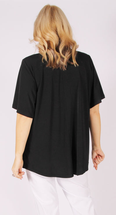 Pia Pleat Front Top Black